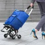 Trappe klatrekurv foldbar indkøbskurv 36L med 6 hjul