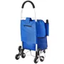 Stair Climber Trolley Dolly, 36L Folding Shopping Cart, Grocery Cart Trolley Laundry Stair Climbing Handcart with 6 Wheels & Oxf