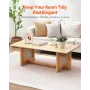 Rattan sofabord rektangel rotting sofabord 1-niveau til stue