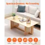 Rattan sofabord rektangel rotting sofabord 1-niveau til stue