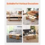 Rattan sofabord rektangel rotting sofabord 1-niveau til stue