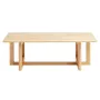 Rattan Coffee Table, Rectangle Rattan Woven Wood Coffee Table with Rubber Wood Top, 47-Inch Modern Boho Storage Coffee Table wit