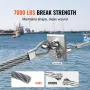 Wire Rope, 1/4" 250 ft Zinc Galvanized Carbon Steel Cable with Gloves, 7000 lbs Breaking Strength, 7 x 19 Strands Construction M