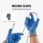 Wire Rope, 1/4" 250 ft Zinc Galvanized Carbon Steel Cable with Gloves, 7000 lbs Breaking Strength, 7 x 19 Strands Construction M