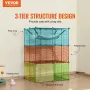 Stor 3-lags kattebur 28 x 28 x 41 "Metal Wire Playpen Catio med