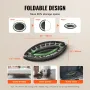Foldable Mini Trampoline, 40 Inch Fitness Rebounder, Max Load 330lbs Exercise Trampoline, Stable & Quiet Trampoline with 4 Level