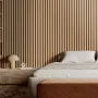 Wood Slat Acoustic Panels, 7.9 x 94.5 inch, MDF Accent Wooden Wall Panels for Modern Interior Wall Decor, Faux Wood Wall Board P
