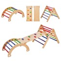Pikler Triangle Set 5in1 Montessori Climbing Toys Toddlers Large Colorful