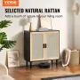 Rattan skab opbevaring med 2 magnetiske døre og justerbare