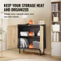 Rattan Cabinet, Rattan Storage Cabinet with 2 Magnetic Doors and Adjustable Shelves, Sideboard Buffet Cabinet for Hallway, Entry