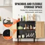 Rattan Cabinet, Rattan Storage Cabinet with 2 Magnetic Doors and Adjustable Shelves, Sideboard Buffet Cabinet for Hallway, Entry