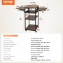 Heat Press Table with Charging Station, 4 Tier Movable Heat Press Stand, Foldable Heat Transfer Machine Stand with Wheels, Rolli