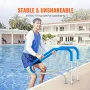 Pool Handrail,46 x 37 inch Pool Railing, Stainless Steel (Pre-built) for Indoor/Outdoor Pools,Swimming Pool Railing for Decks,Ru
