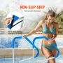 Pool Handrail,46 x 37 inch Pool Railing, Stainless Steel (Pre-built) for Indoor/Outdoor Pools,Swimming Pool Railing for Decks,Ru