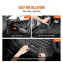 Automotive Floor Mats, Fits for Tesla Model Y 2021-2024, 3 pcs Front and 2nd Row Liners, All Weather Custom Fit TPE Vehicle Floo