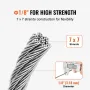 Wire Rope Kit, 1/8" 1000 ft 316 Stainless Steel Cable with Cutter and Gloves, 1600 lbs Breaking Strength, 7x7 Strands Constructi