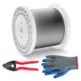 Wire Rope Kit, 1/8" 1000 ft 316 Stainless Steel Cable with Cutter and Gloves, 1600 lbs Breaking Strength, 7x7 Strands Constructi