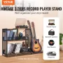 Record Player Stand 3-Tier Metal Turntable Stand With Guitar