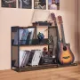 Record Player Stand 3-Tier Metal Turntable Stand With Guitar