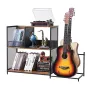 Record Player Stand 3-Tier Metal Turntable Stand With Guitar