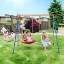 Swing Sets for Backyard 1 Saucer 1 Belt Swing Seat A-Frame Metal Stand