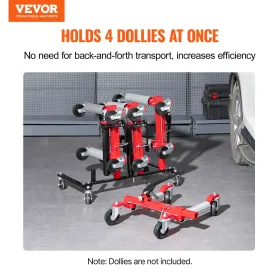 Bil Dolly Rack Hydraulic Trolley Jack Stand Organizer 4-Dolly Capacity