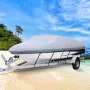 Waterproof Boat Cover, 609.6 cm-670.6 cm Trailerable Boat Cover, Beam Width up to 269.2 cm Hull Cover Heavy Duty 600D Marine Gra