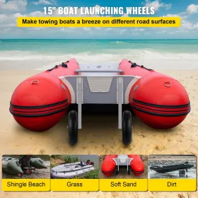Boat Launching Wheels, 15" Boat Transom Launching Wheel, 300 LBS Loading Capacity Inflatable Boat Launch Wheels, Aluminium