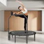 Foldable Mini Trampoline, 51 Inch Fitness Rebounder, Max Load 450lbs Exercise Trampoline, Stable & Quiet Trampoline with 4 Level
