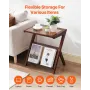 Rattan Coffee Table, Z-Shaped Rattan Woven Bamboo Coffee Table with Tempered Glass Top, 20” Modern Boho Storage Coffee Table wit