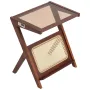Rattan sofabord Z-formet rotting sofabord 1-niveau til stue