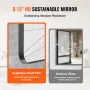 Wall Mounted Makeup Mirror, 0.15" Thick, 22" x 30" Mirror with Aluminium Alloy Frame & Explosion-Proof Film, Scratch-Resistant M