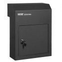 Through The Door Key Drop Box 12x6x16" Mailbox with 1.8"12" Key Lock Black