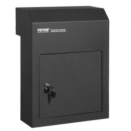 Through The Door Key Drop Box 12x6x16" Mailbox with 1.8"12" Key Lock Black