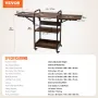 Heat Press Table with Charging Station, 3 Tier Movable Heat Press Stand, Foldable Heat Transfer Machine Stand with Wheels, Rolli