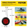 Bådlanceringshjul, 12 "Boat Transoms -lanceringshjul, 500 lbs