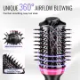 Hair Blow Dryer Brush, 4 in 1 Ionic Hair Dryer and Styler Volumizer with 65mm Ceramic Coating Oval Barrel & 3 Heat Settings, Pro