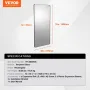 Wall Mounted Makeup Mirror, 0.15" Thick, 36" x 72" Mirror with Aluminium Alloy Frame & Explosion-Proof Film, Scratch-Resistant M