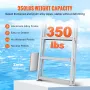 Dock Ladder, Retractable 4 Steps, 350 lbs Load Capacity, Aluminum Alloy Pontoon Boat Ladder with 55.1''-67.1'' Adjustable Height