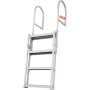 Dock Ladder, Retractable 4 Steps, 350 lbs Load Capacity, Aluminum Alloy Pontoon Boat Ladder with 55.1''-67.1'' Adjustable Height