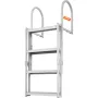 Dock Ladder, Retractable 4 Steps, 350 lbs Load Capacity, Aluminum Alloy Pontoon Boat Ladder with 55.1''-67.1'' Adjustable Height