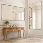 Wall Mounted Makeup Mirror, 0.15" Thick, 32" x 72" Mirror with Aluminium Alloy Frame & Explosion-Proof Film, Scratch-Resistant M