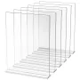 Acrylic Sign Holder, 6 Pack 8.5 x 11-inch Brochure Display Holders, T-Shape Double Sided Display Sign Stand, Clear Acrylic Table