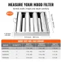 Commercial Hood Filter, 15.5W x 19.5H Inch Range Hood Filters, Stainless Steel Restaurant Range Hood Baffle Filter for Grease Ra