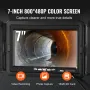 Sewer Camera, 165 ft/50 m, 7" Screen Pipeline Inspection Camera with DVR Function, Waterproof IP68 Camera, 12pcs Adjustable LED,