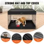 Dog Playpen, 4 Pcs 24 x 36 in Panels Foldable Metal Pet Exercise Pen, Dog Fence Indoor and Outdoor Pen with Door, Top Cover, and