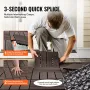 Interlocking Deck Tiles Plastic Wood, 10 Pack,12"x12" 10 sq. ft Waterproof Outdoor Flooring All Weather Use, Patio Floor Decking