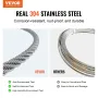 Wire Rope Kit, 1/16" 66 ft 304 Stainless Steel Cable with Crimping Pliers, 160 Sleeves and 12 Thimbles, 7x7 Strands Construction