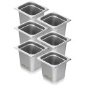 6 Pack 1/6 Size Hotel Pans Steam Table Pan Stainless Steel 6" Deep