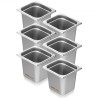 6 Pack 1/6 Size Hotel Pans Steam Table Pan Stainless Steel 6" Deep